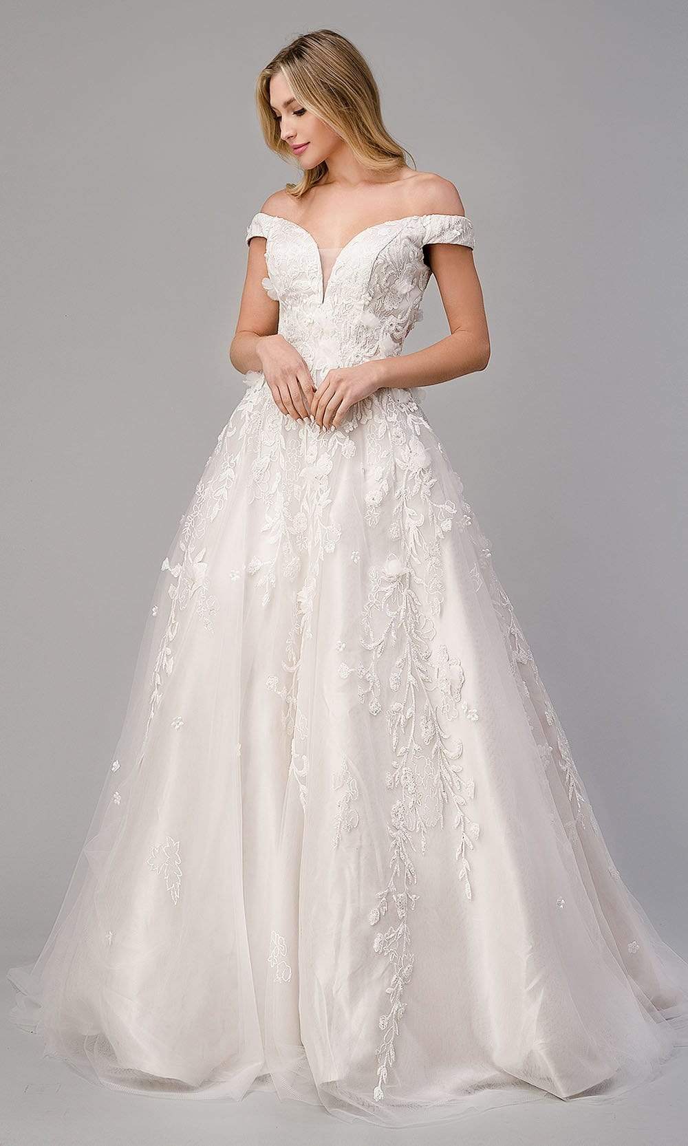 Image of Andrea and Leo - A1027W Off Shoulder Embroidered Bridal Gown