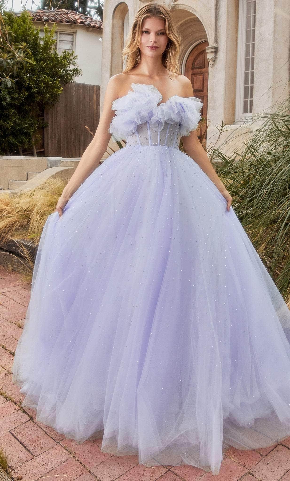 Image of Andrea and Leo A1199 - Tulle-Made Strapless Long Gown