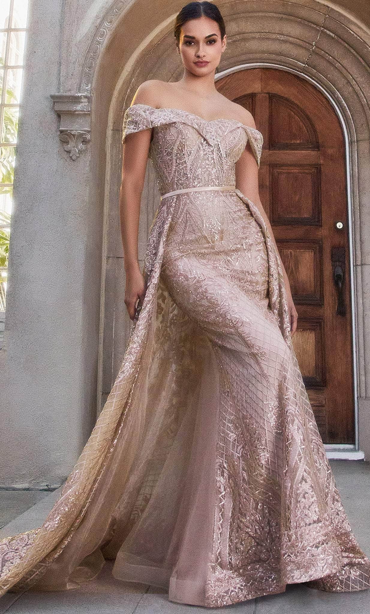 Image of Andrea and Leo A1200 - Off-Shoulder Fitted Prom Gown