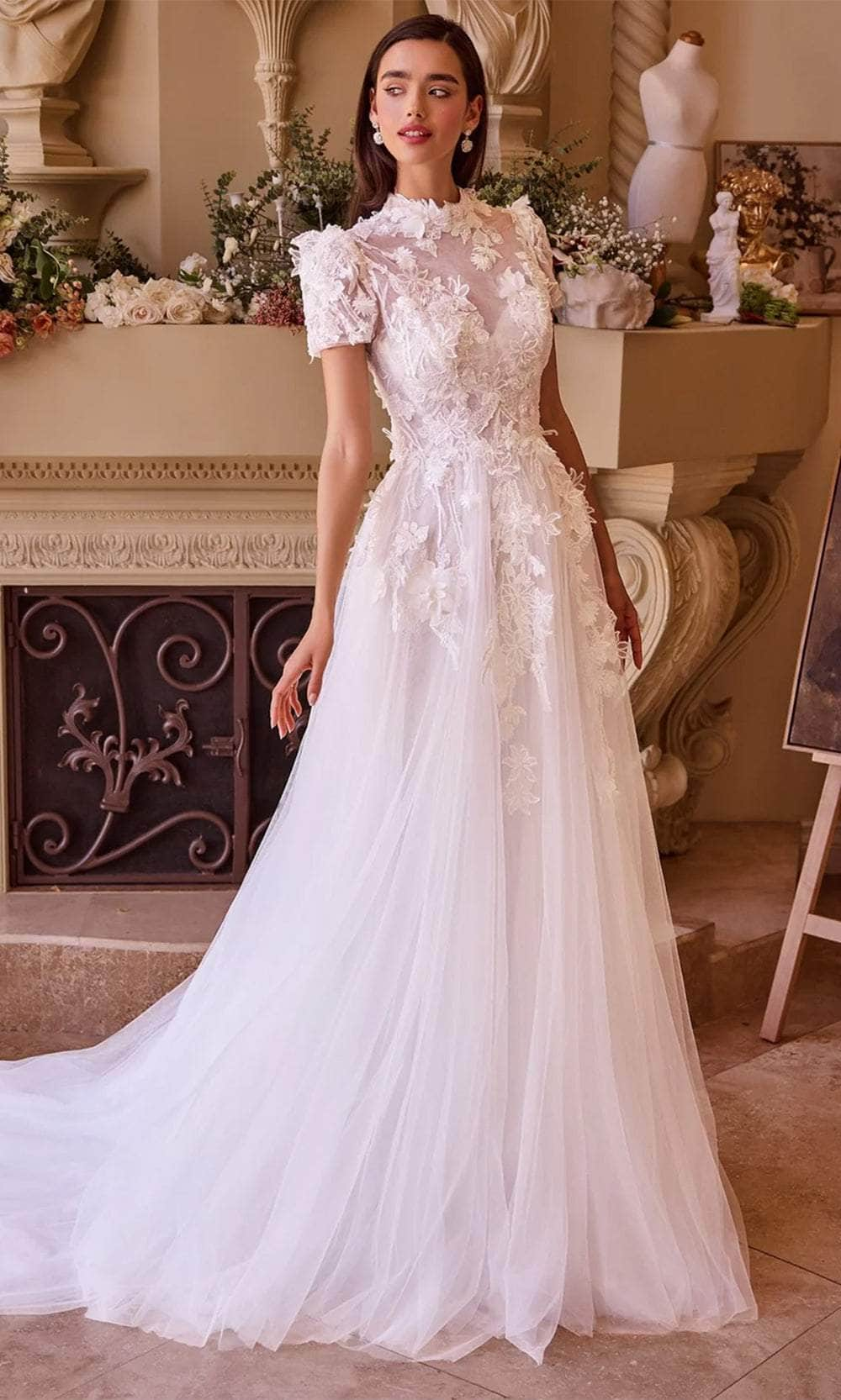 Image of Andrea and Leo WL040 - High Neck Applique Bridal Gown