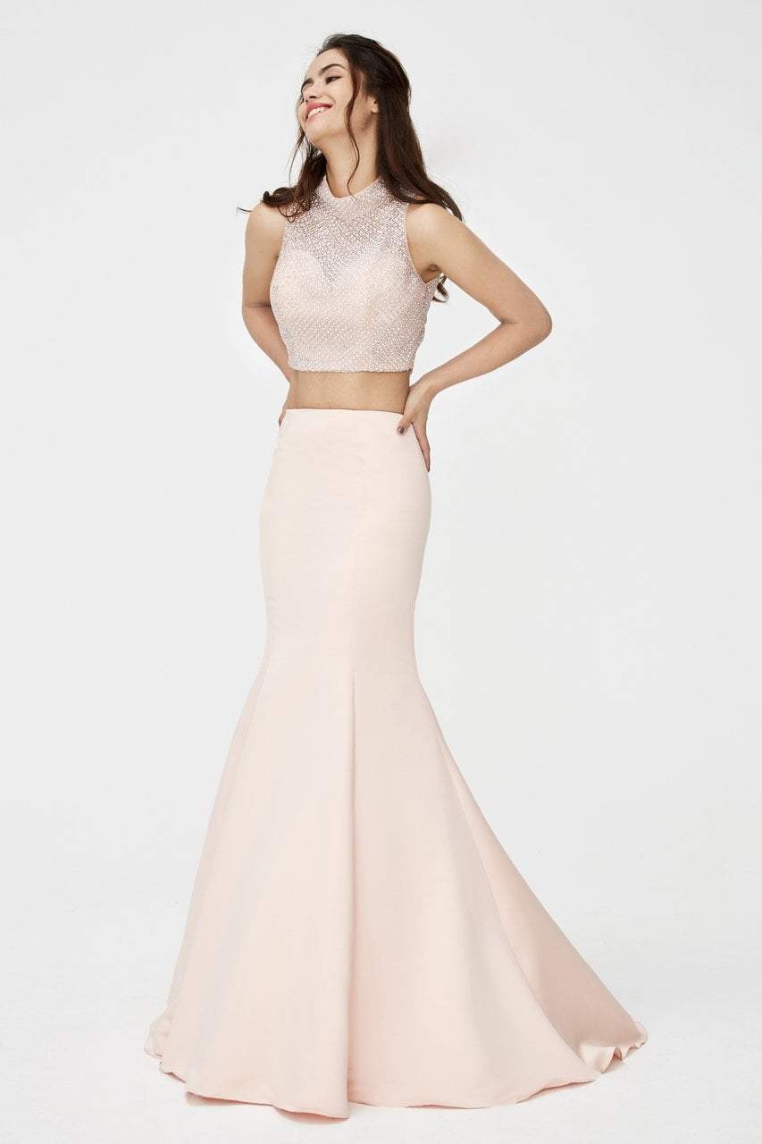 Image of Angela & Alison - 81050 Two Piece High Neck Trumpet Gown