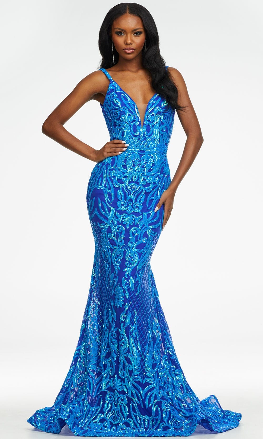 Image of Ashley Lauren - 11113 Sequin Motif Long Gown