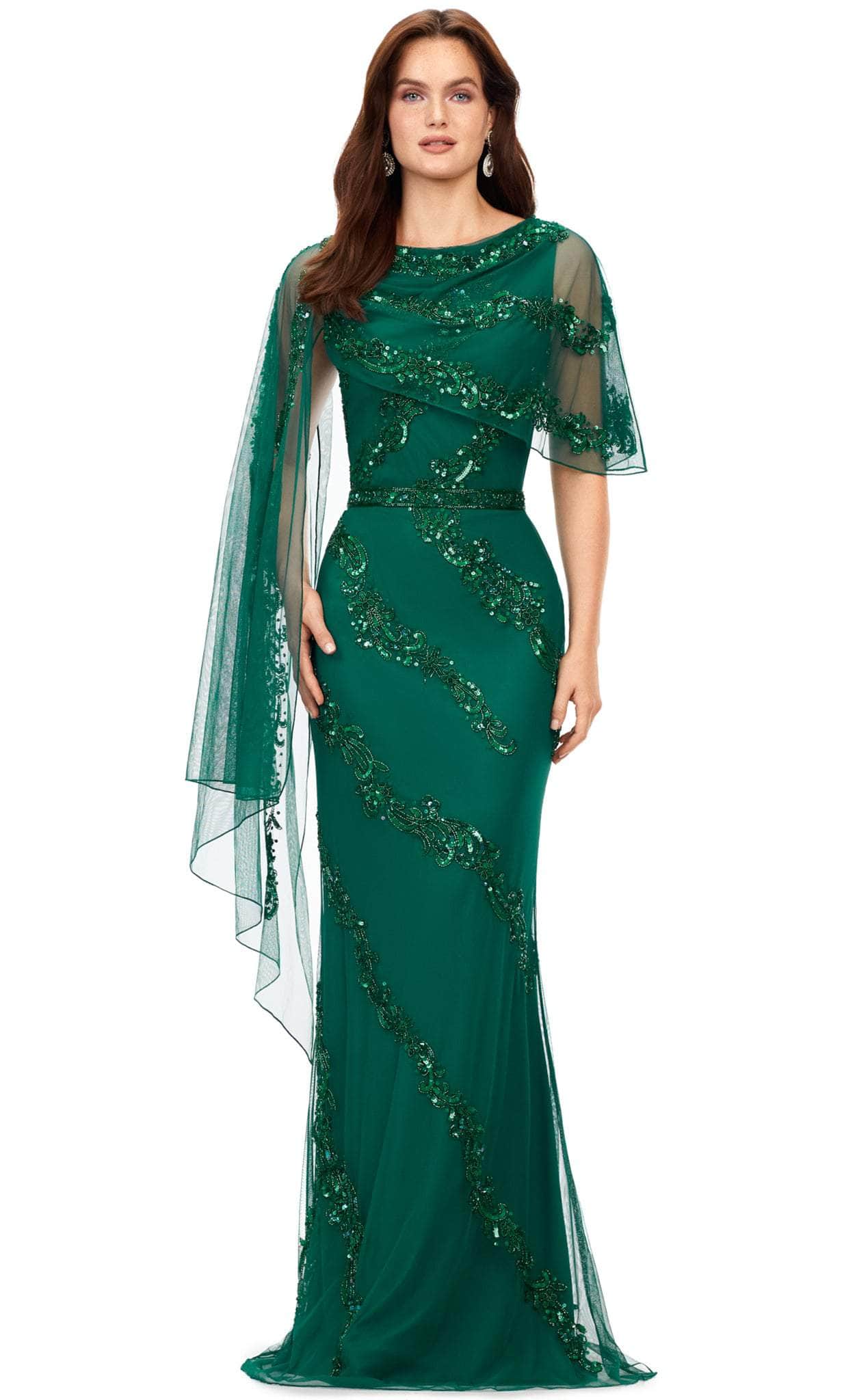 Image of Ashley Lauren 11213 - Asymmetrical Overlay Evening Gown