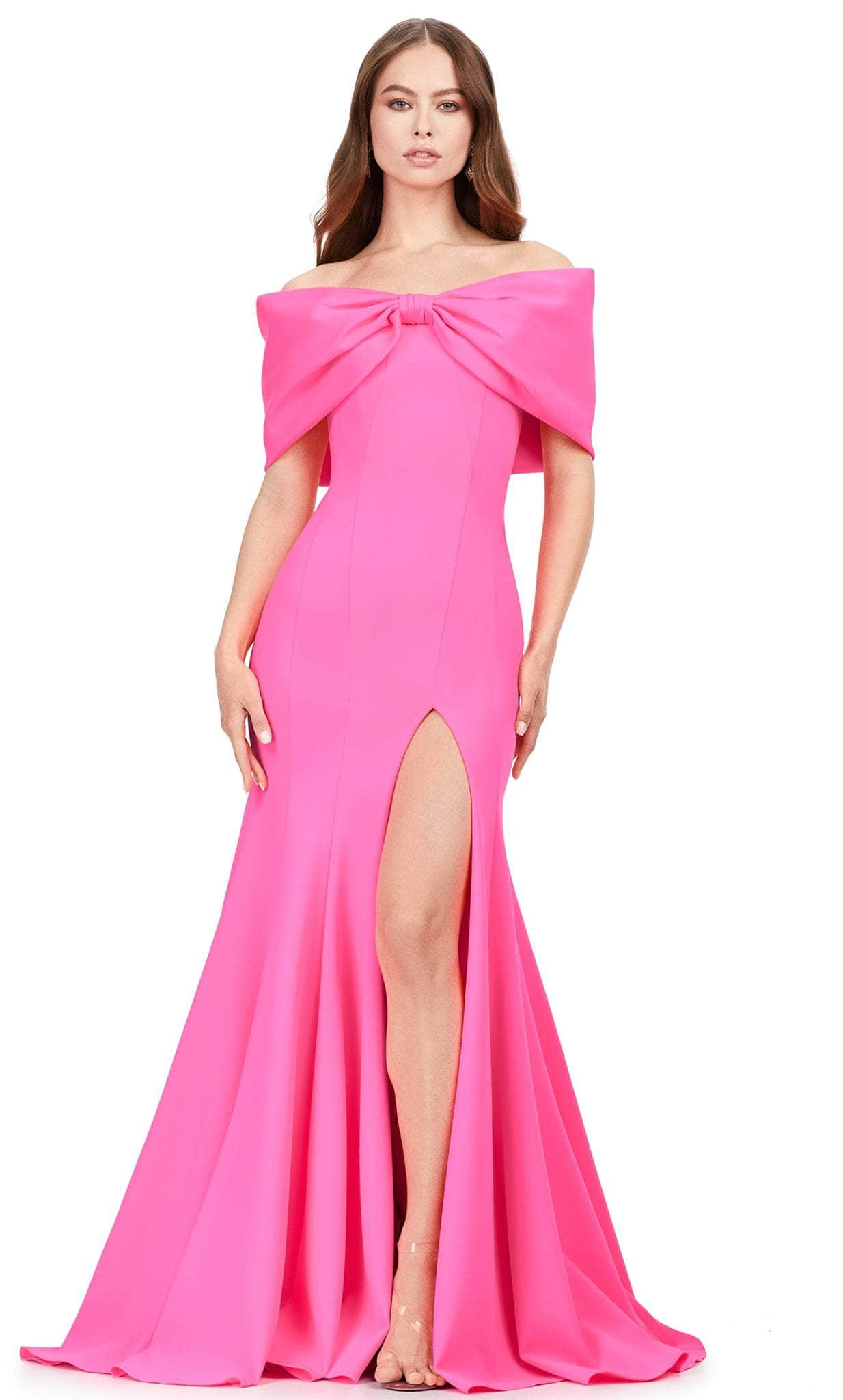 Image of Ashley Lauren 11412 - Bow Designed Off-Shoulder Prom Gown