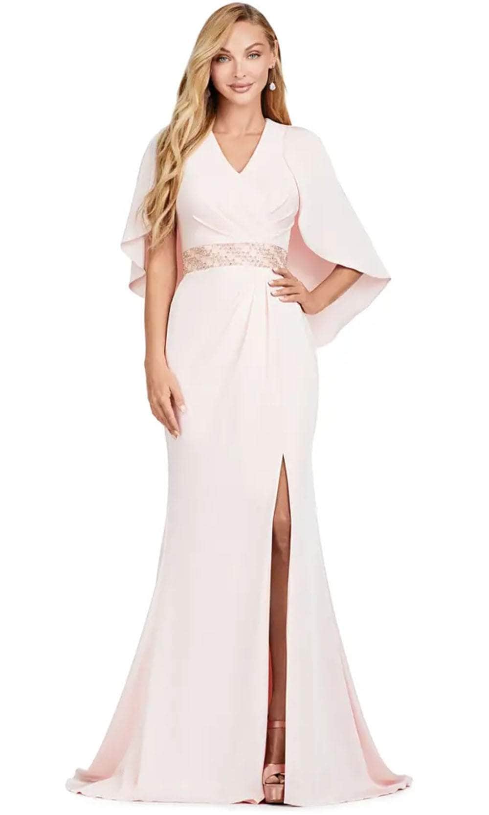 Image of Ashley Lauren 11416 - V Neck Gown with Cape