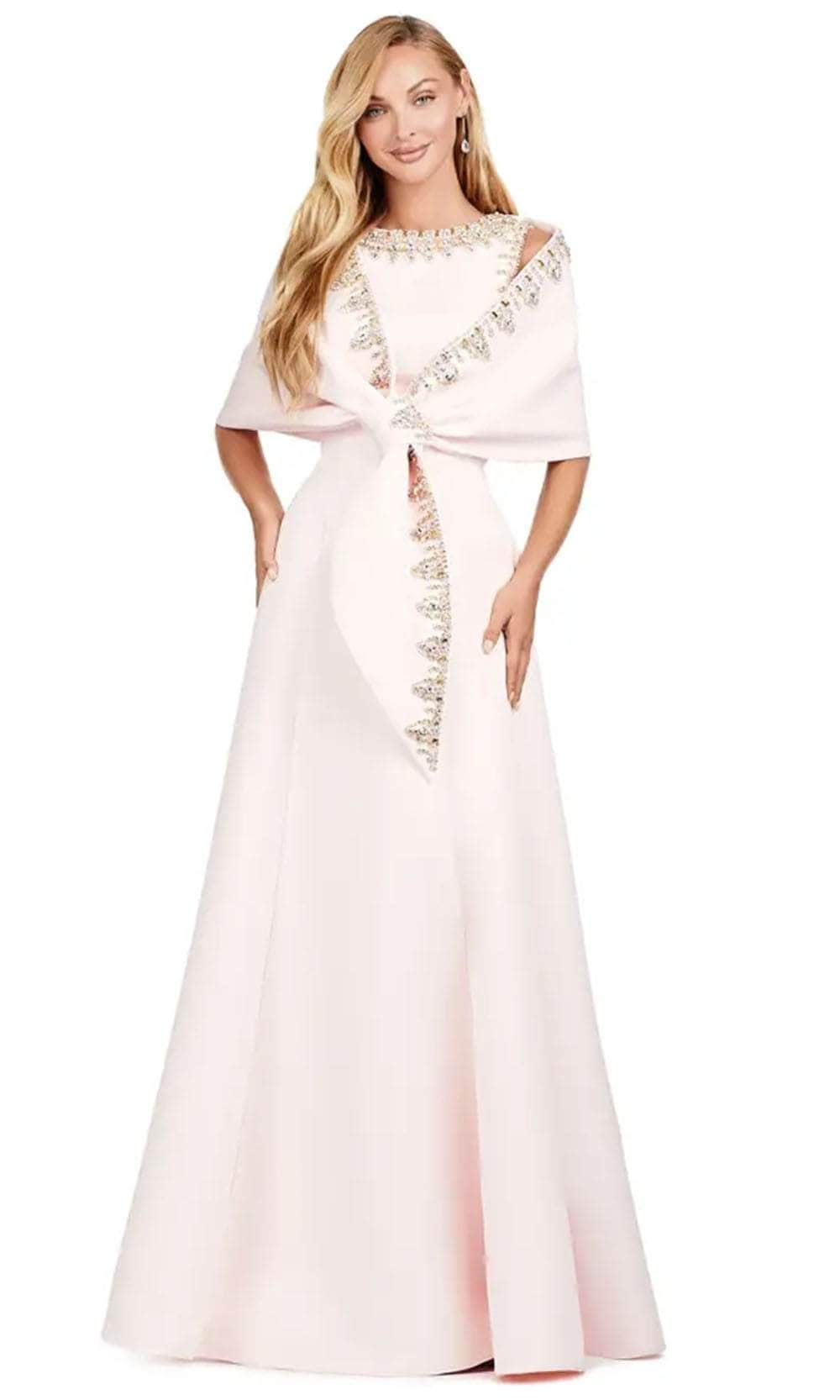 Image of Ashley Lauren 11426 - Sleeveless Satin Gown with Shawl