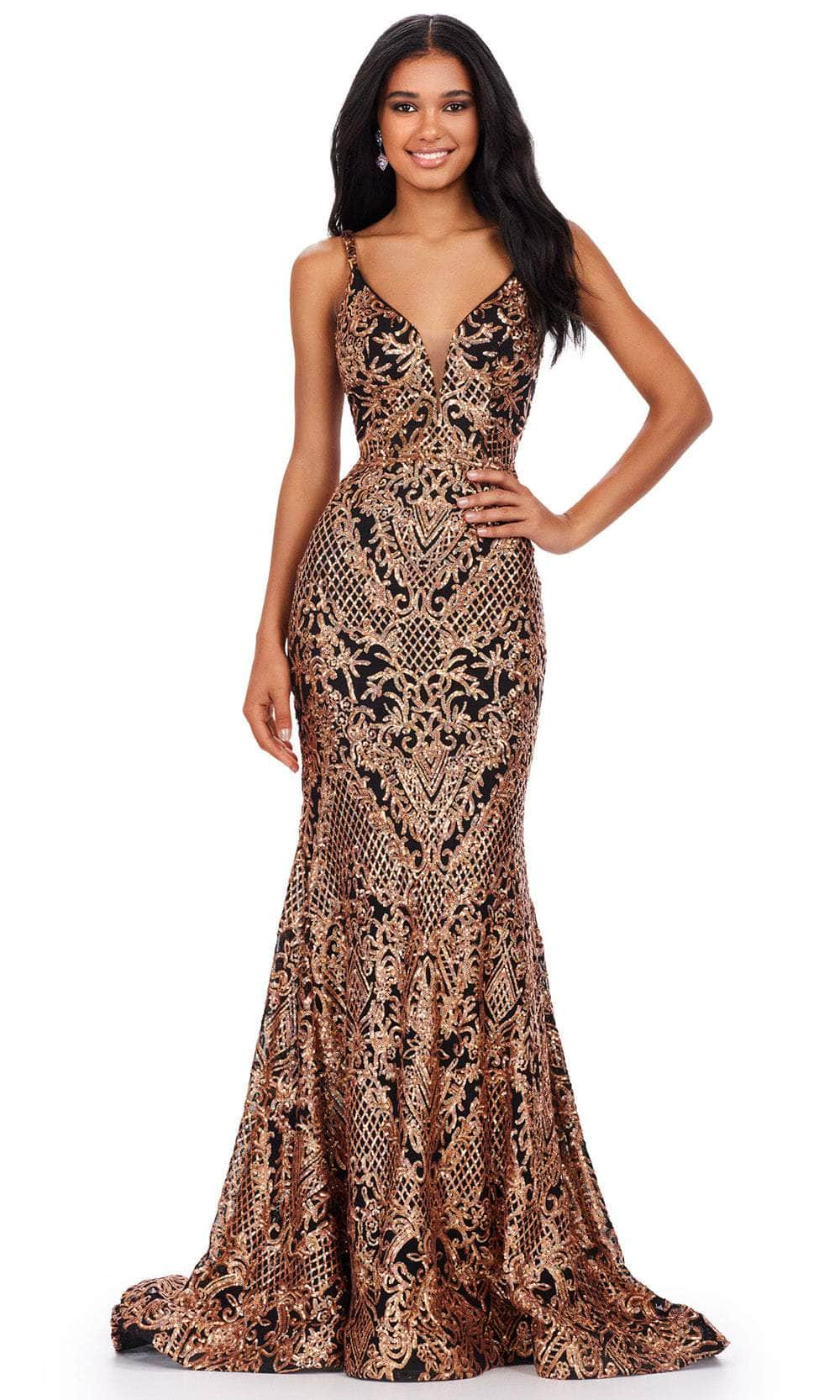 Image of Ashley Lauren 11466 - Spaghetti Strap Sequin Prom Dress