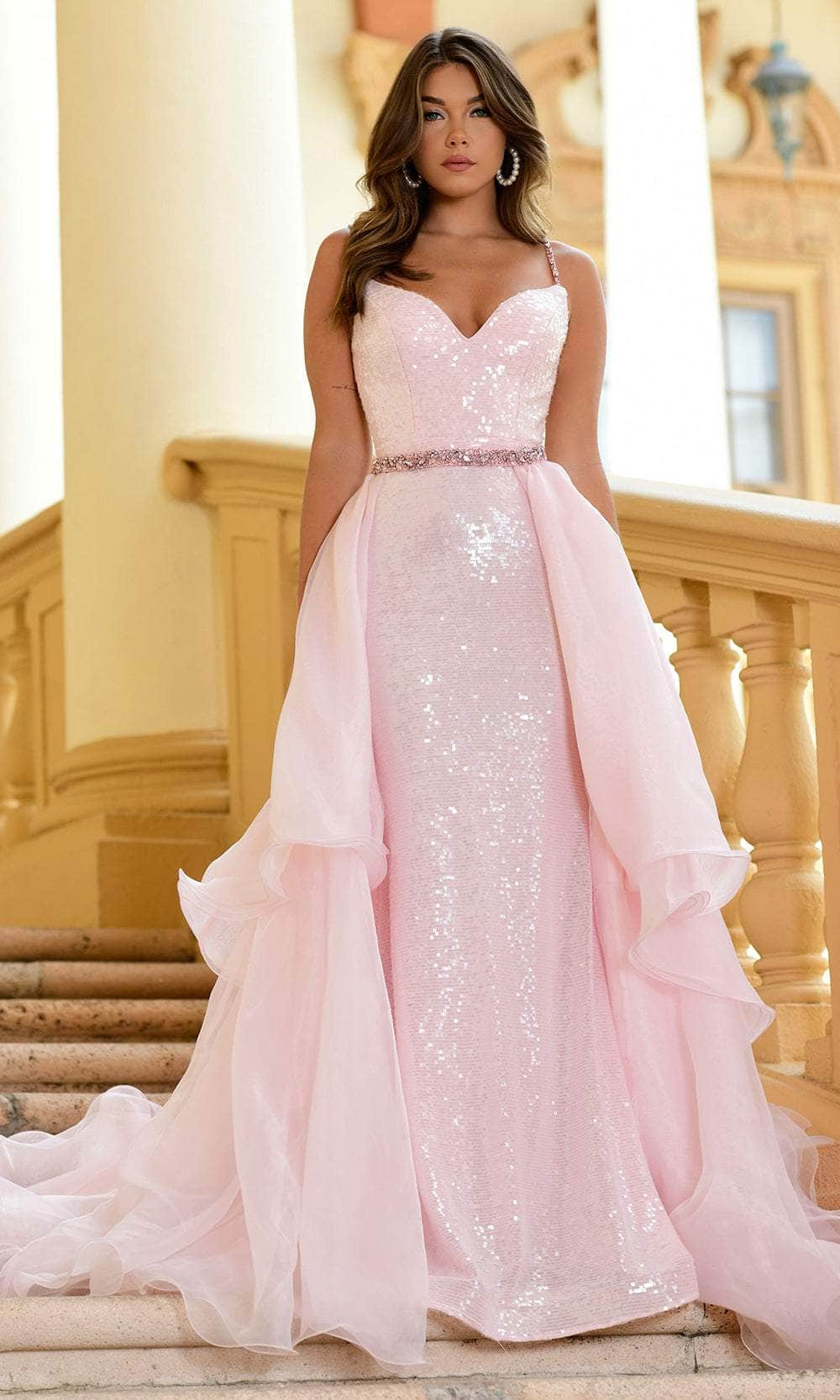 Image of Ava Presley 28560 - Sequin Sleeveless Prom Dress