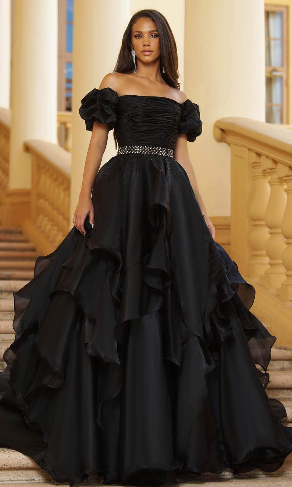 Image of Ava Presley 28571 - Tiered Ruffle Ballgown