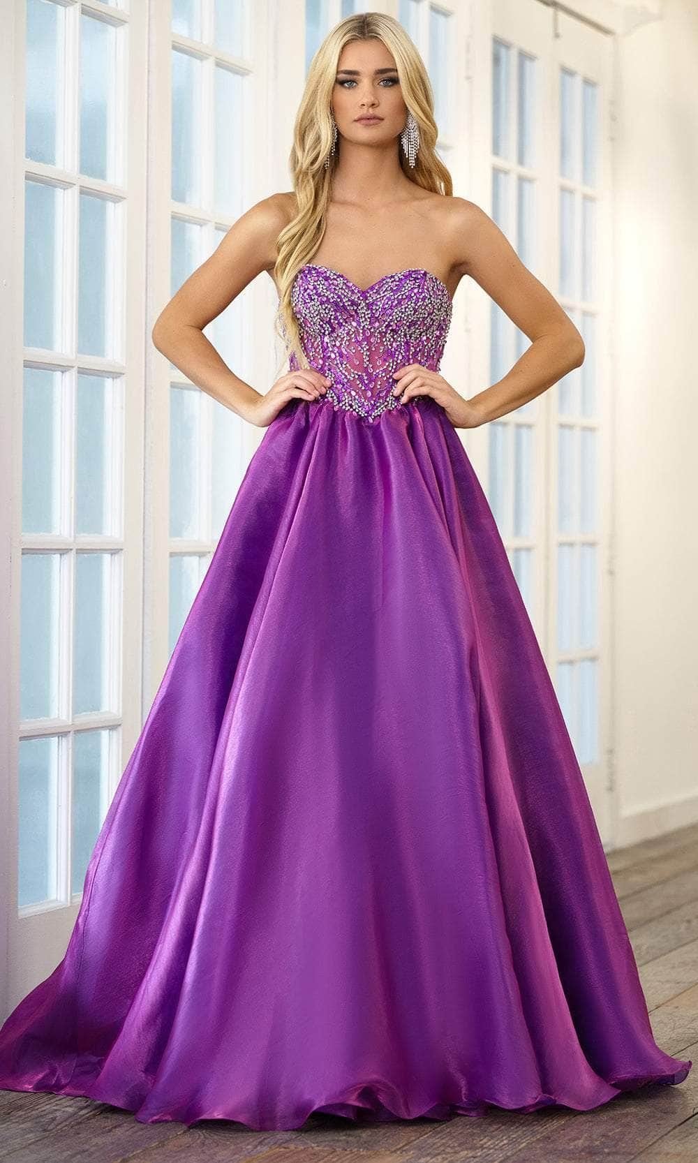 Image of Ava Presley 28588 - Rhinestone Embellished Strapless Ballgown