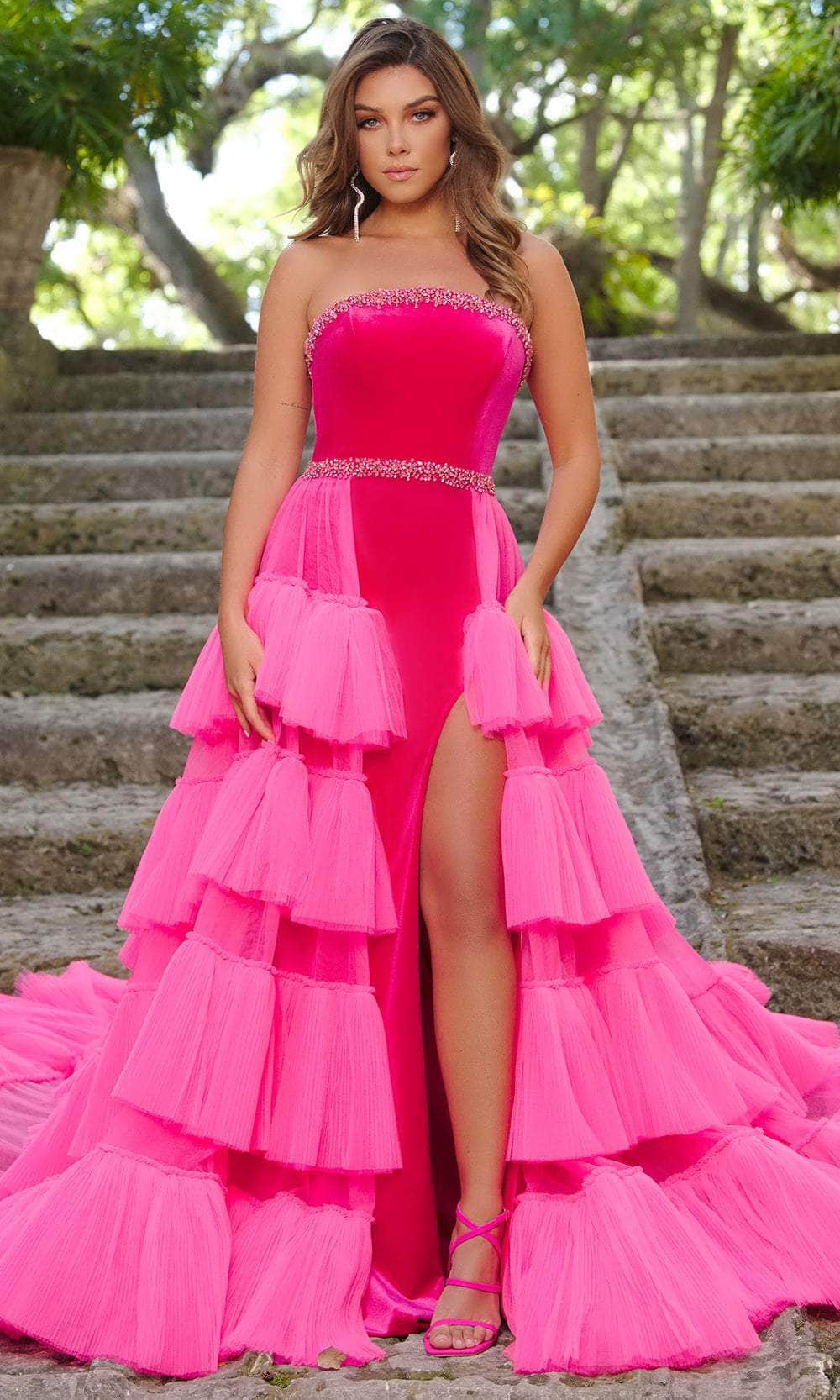 Image of Ava Presley 38334 - Rhinestone Embellished Strapless Prom Dress
