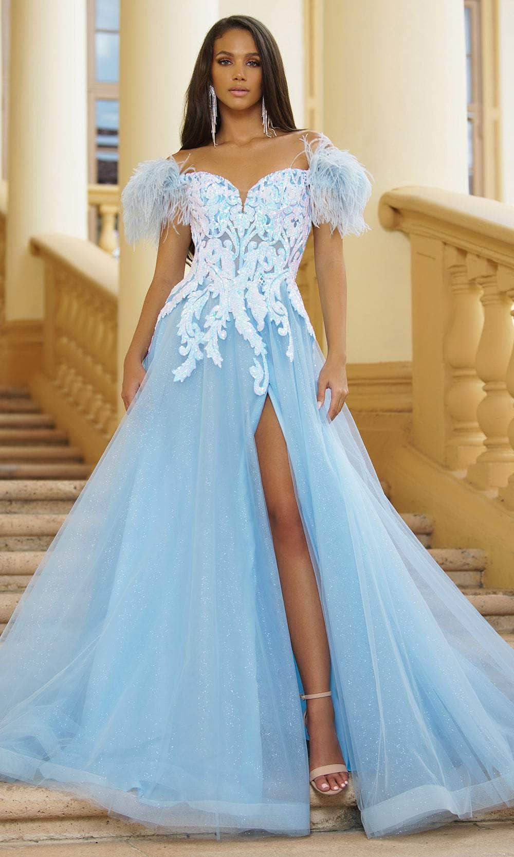 Image of Ava Presley 39213 - Off Shoulder Sequin Prom Dress