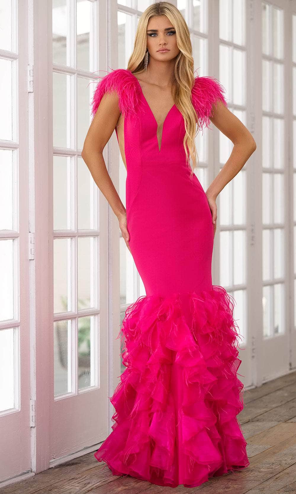 Image of Ava Presley 39312 - Ruffled Flare Prom Dress