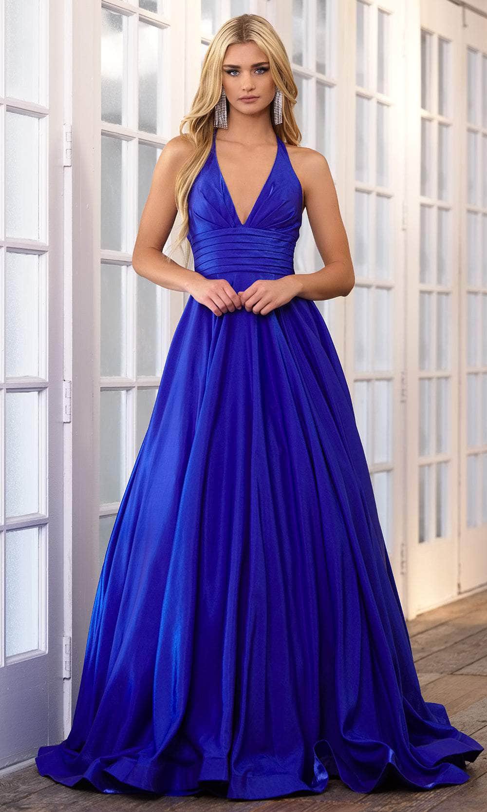 Image of Ava Presley 39562 - V-Neck Pleated Waist Prom Gown