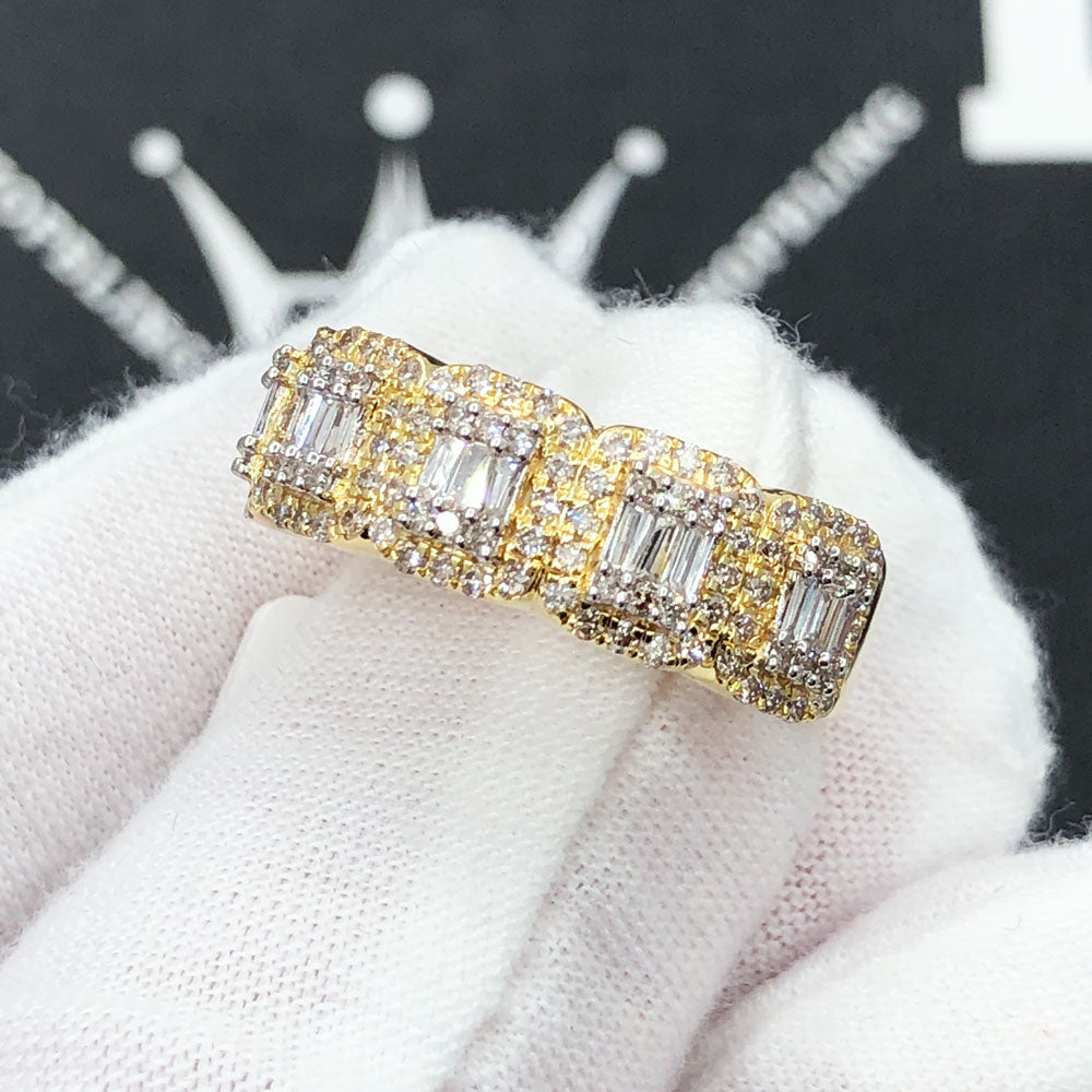 Image of Baguette Cluster 90cttw Diamond Ring 10K Gold ID 41800287420609