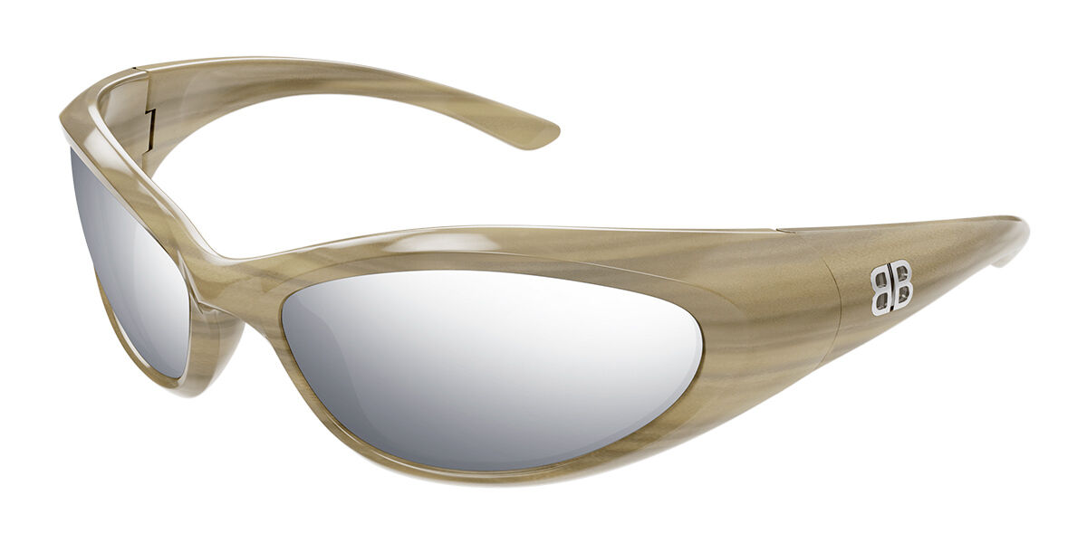 Image of Balenciaga BB0384S 004 70 Lunettes De Soleil Homme Blanches FR