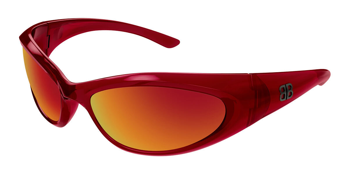 Image of Balenciaga BB0384S 005 70 Lunettes De Soleil Homme Rouges FR