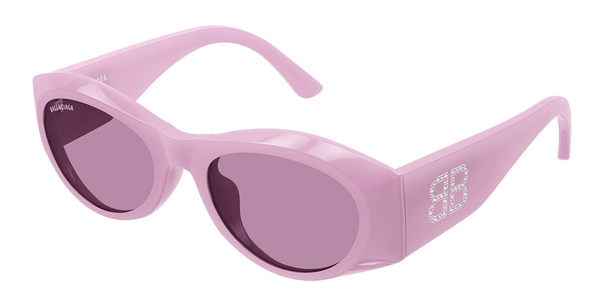 Image of Balenciaga BB0396SK Asian Fit 004 55 Lunettes De Soleil Femme Purple FR