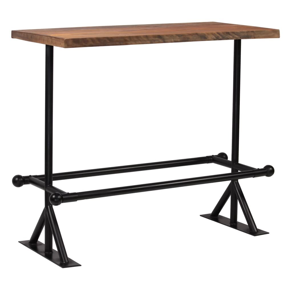 Image of Bar Table Solid Reclaimed Wood Dark Brown 472"x236"x421"
