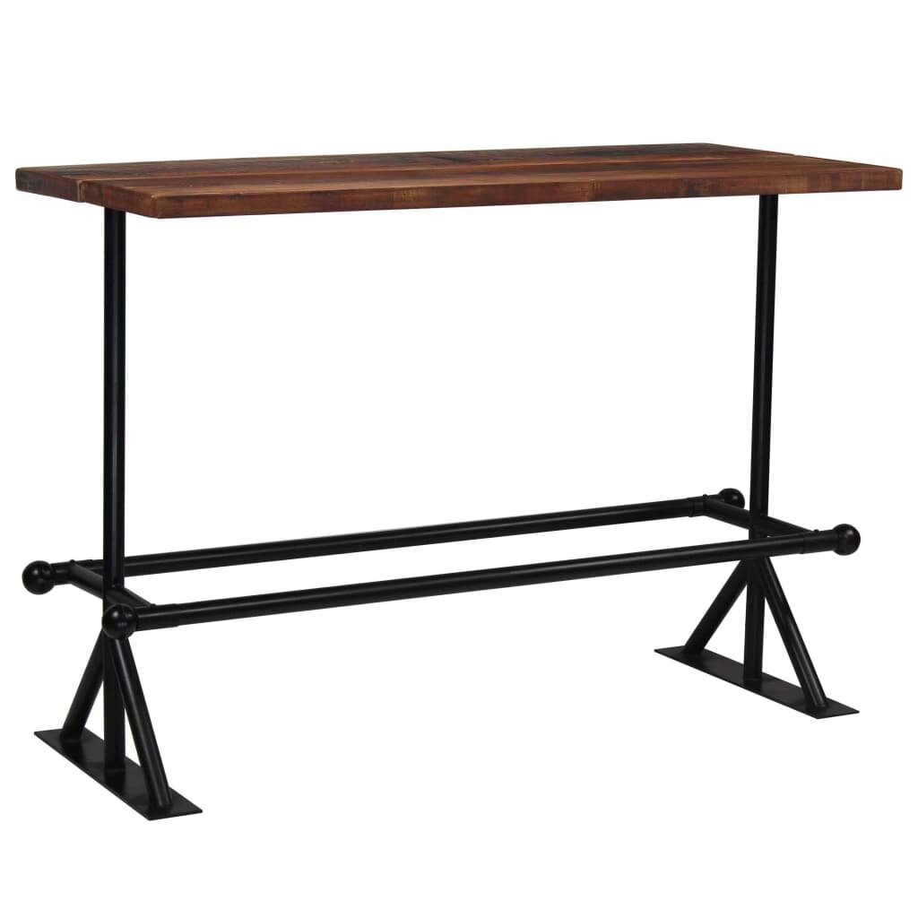 Image of Bar Table Solid Reclaimed Wood Dark Brown 591"x276"x421"