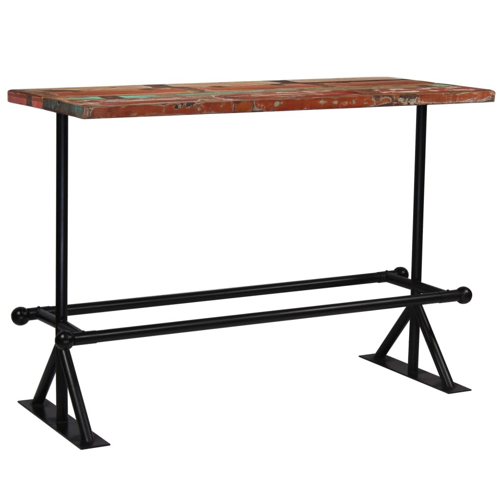 Image of Bar Table Solid Reclaimed Wood Multicolor 591"x276"x421"