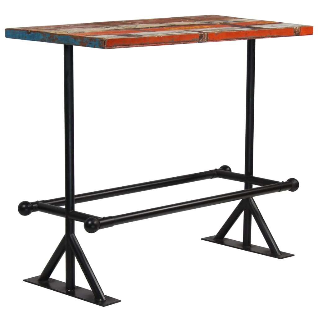 Image of Bar Table Solid Reclaimed Wood Multicolour 472"x236"x421"