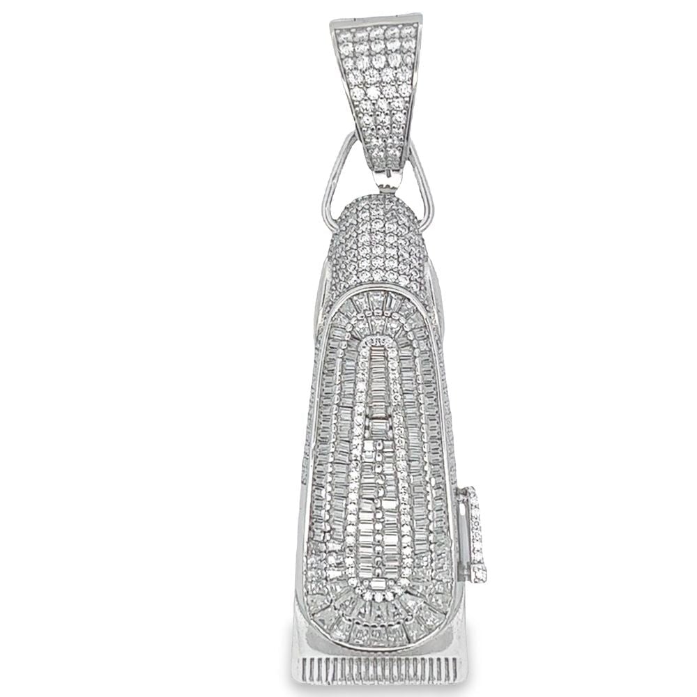 Image of Barber Clippers Baguette VVS Moissanite Pendant 523cttw 925 Sterling Silver ID 42666879549633