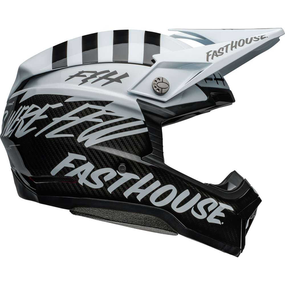 Image of Bell Moto-10 Spherical Fasthouse Mod Squad Replica Matte Gloss White Black Offroad Helmet Taille S