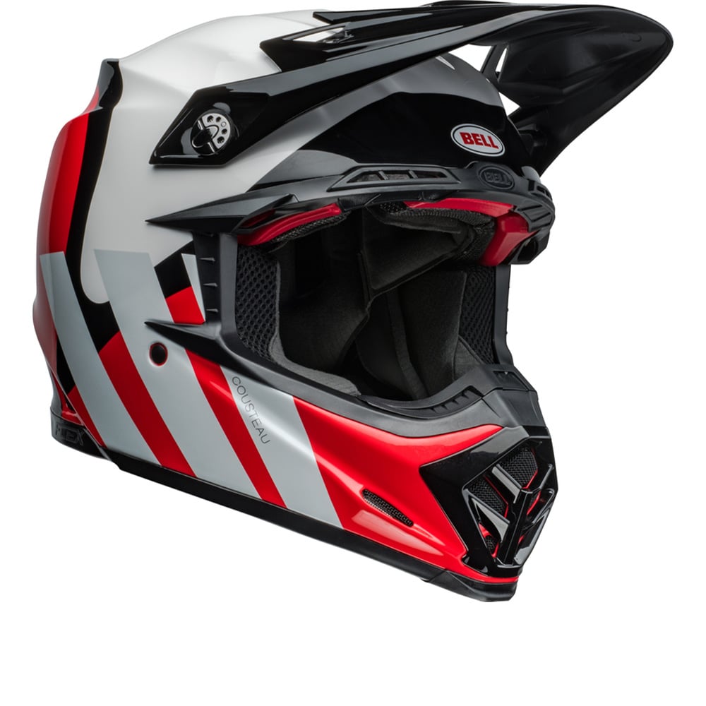 Image of Bell Moto-9S Flex Hello Cousteau Stripes Red Offroad Helmet Talla L