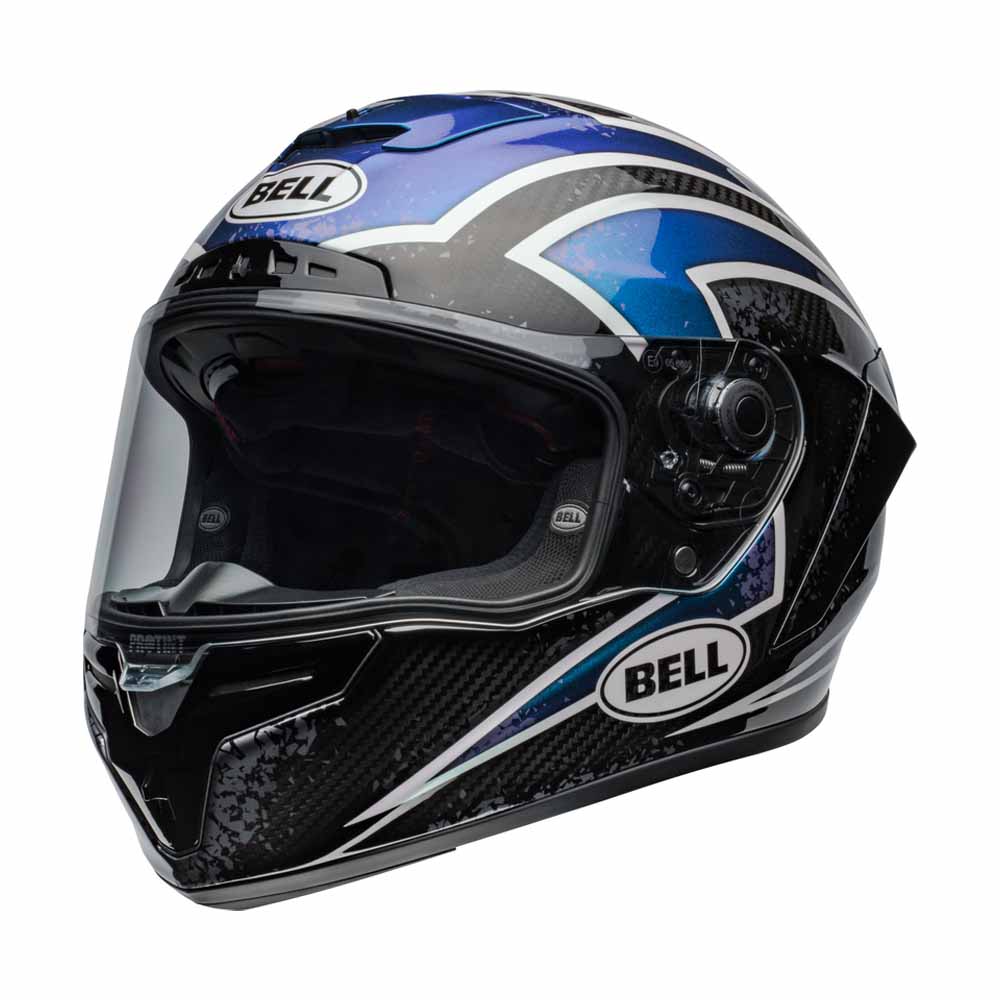 Image of Bell Race Star DLX Flex Xenon Gloss Orion Black Full Face Helmet Size S ID 196178186360