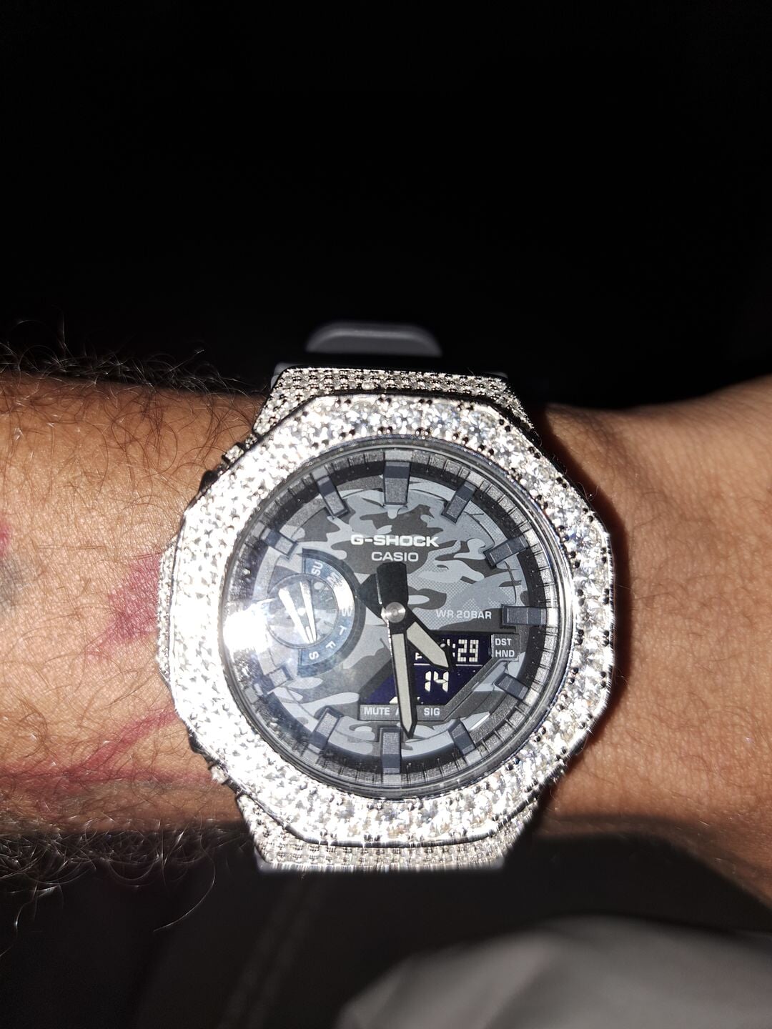 Image of Big Boy Moissanite VVS Iced Out G Shock GA2100 Custom Watch 850 Carat ID 42661329076417