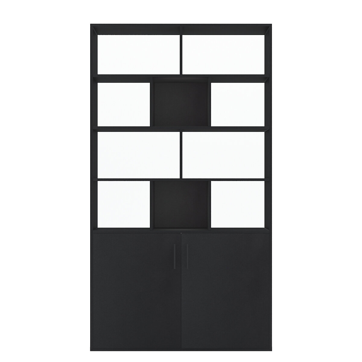 Image of Black/White/Oak/ Dark Cherry/Walnut Wooden Bookcase Storage Bookcase with Door Storage Finishing Bookcase