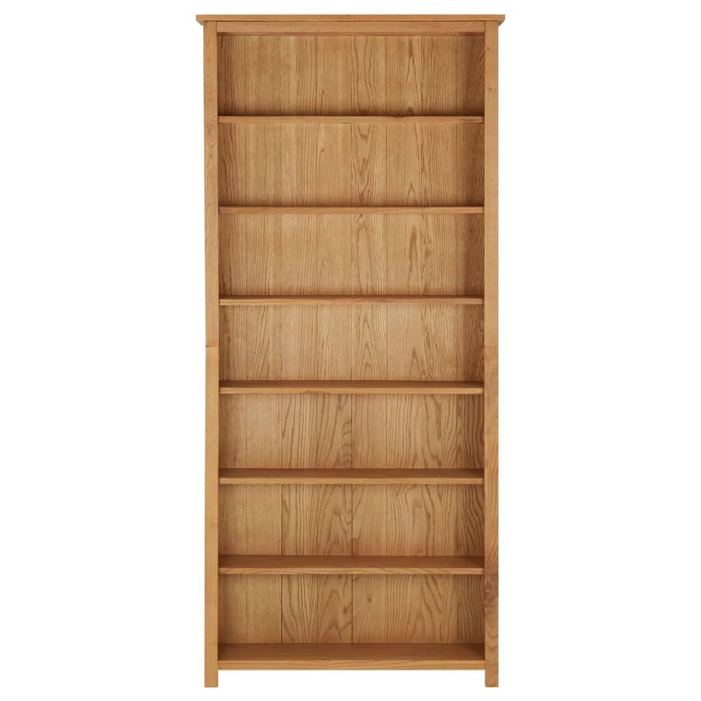 Image of Bookcase with 7 shelves 90x225x200 cm solid oak wood