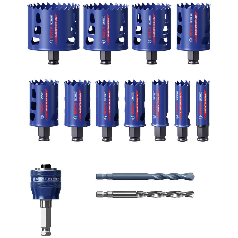 Image of Bosch Accessories EXPERT Tough 2608900448 Hole saw set 14-piece 20 mm 22 mm 25 mm 32 mm 35 mm 40 mm 44 mm 51 mm