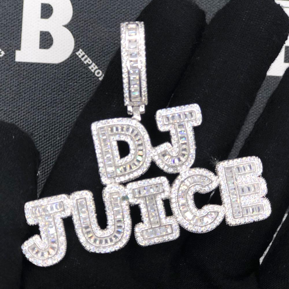 Image of Bubble Baguette Letter Iced Out Name Custom Pendant ID 31833490227242