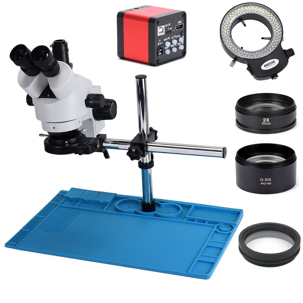 Image of Camera Upgraded to 20MP Industry 35X-90X Simul-focal Trinocular Stereo Microscope HD Video Camera For Phone PCB Solderi