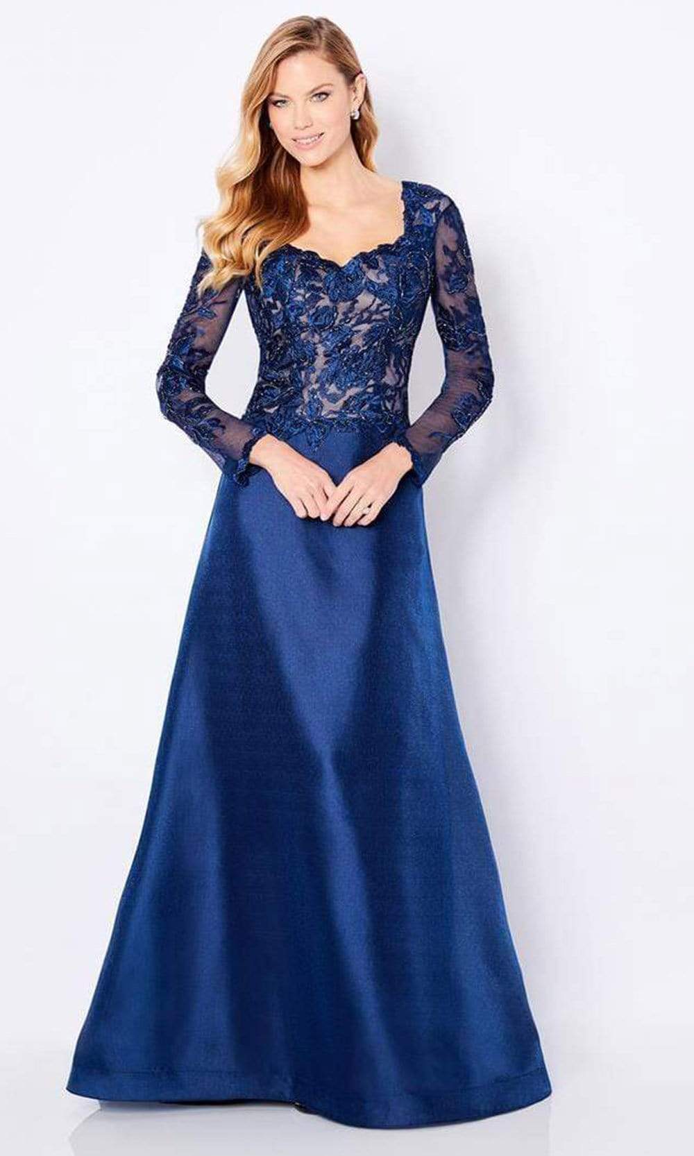 Image of Cameron Blake - 221683 Embroidered Lace Bodice A-Line Gown