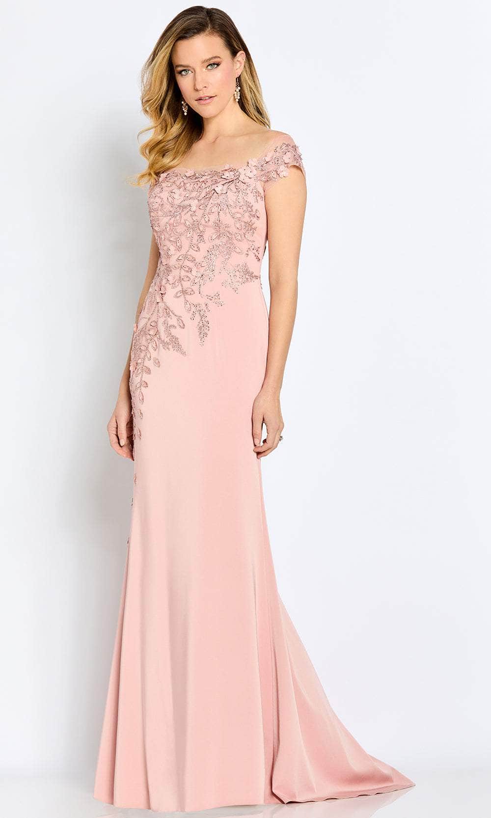Image of Cameron Blake CB102 - Off Shoulder Sheath Evening Gown