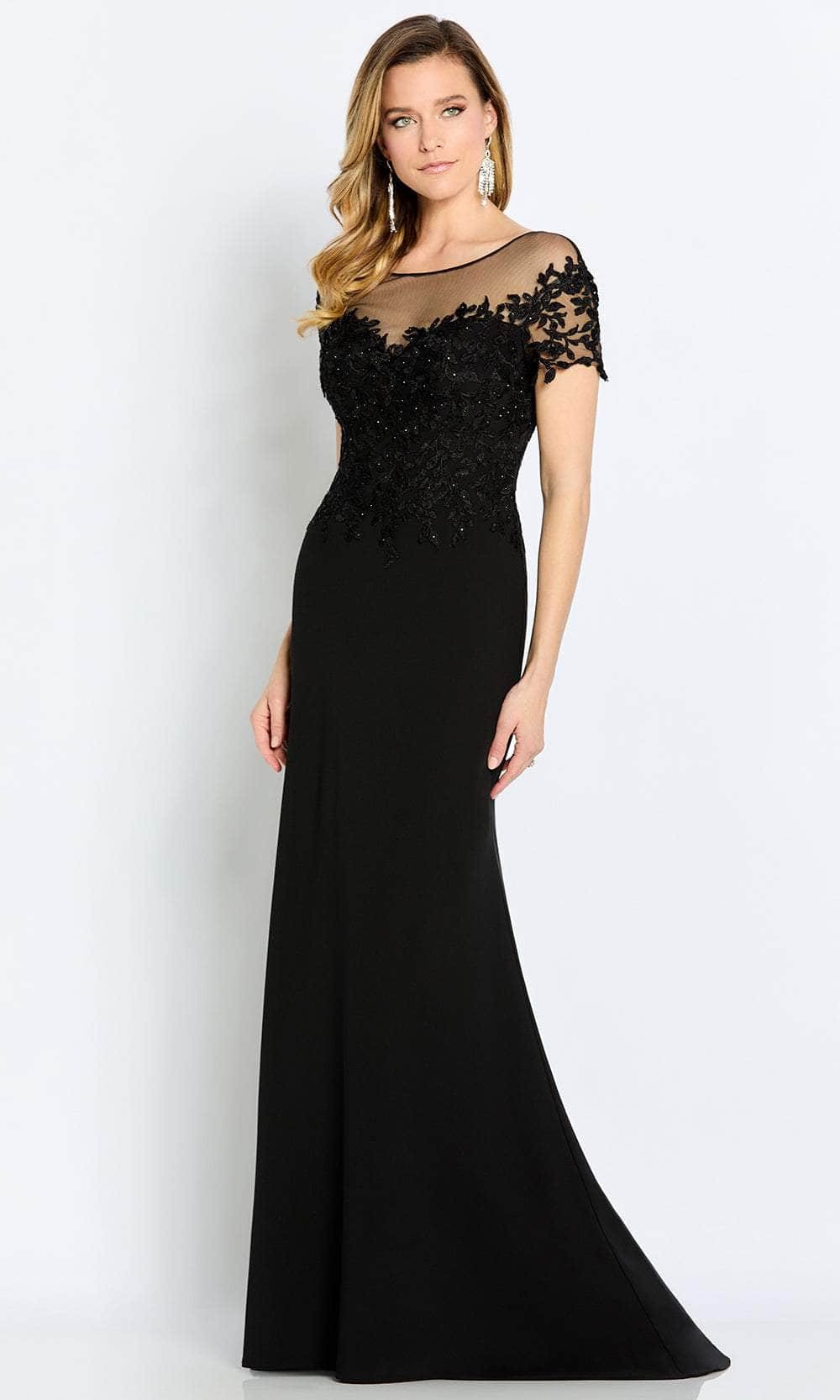 Image of Cameron Blake CB111 - Illusion Bateau Lace Evening Gown