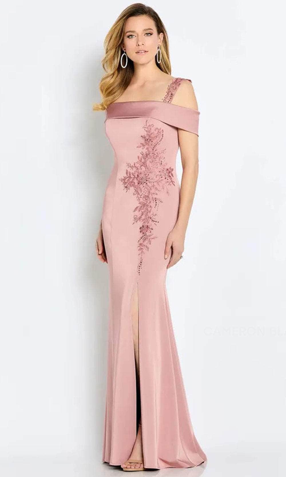 Image of Cameron Blake CB115 - Cold Shoulder Fitted Formal Gown