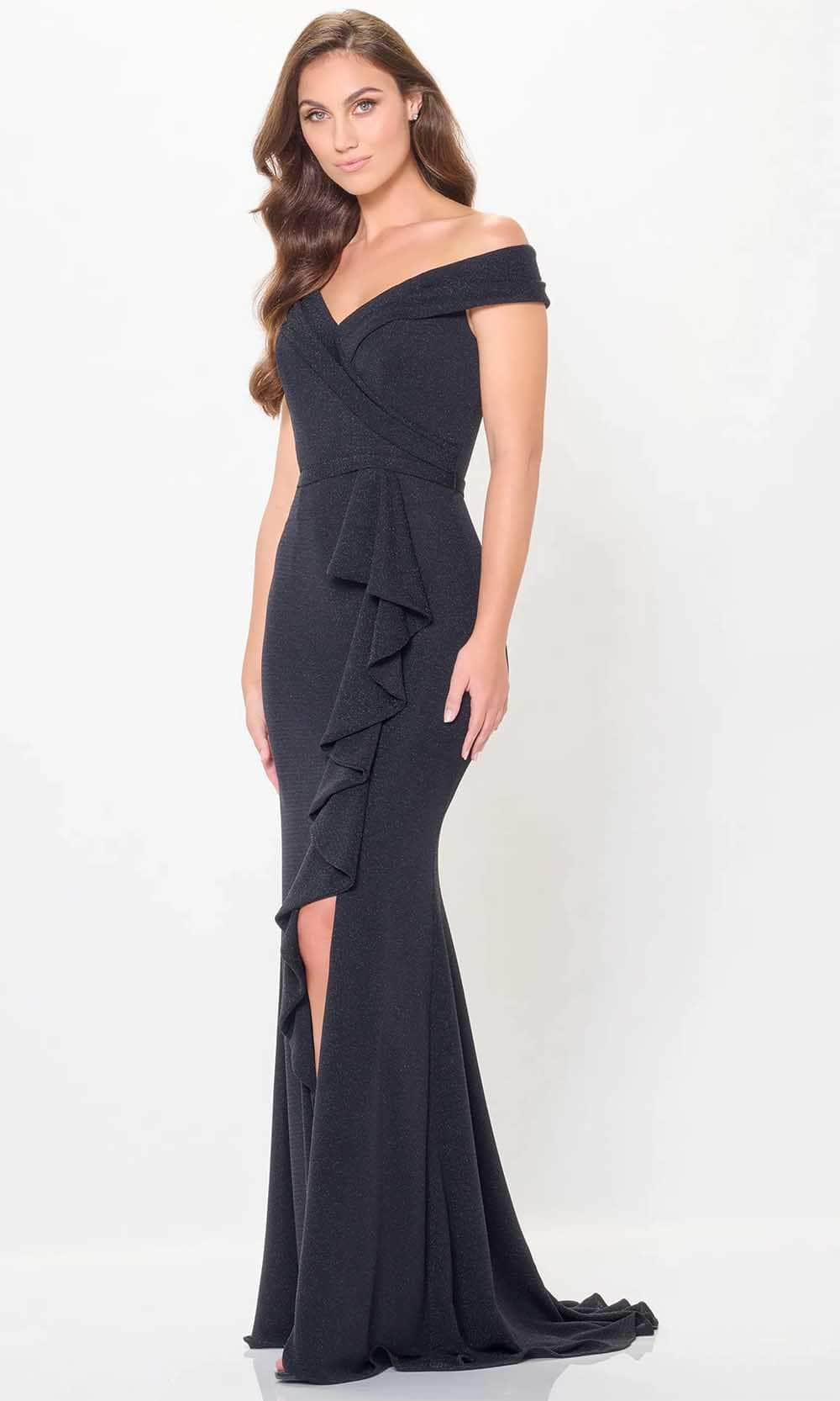 Image of Cameron Blake CB3236 - Glitter Off Shoulder Evening Dress