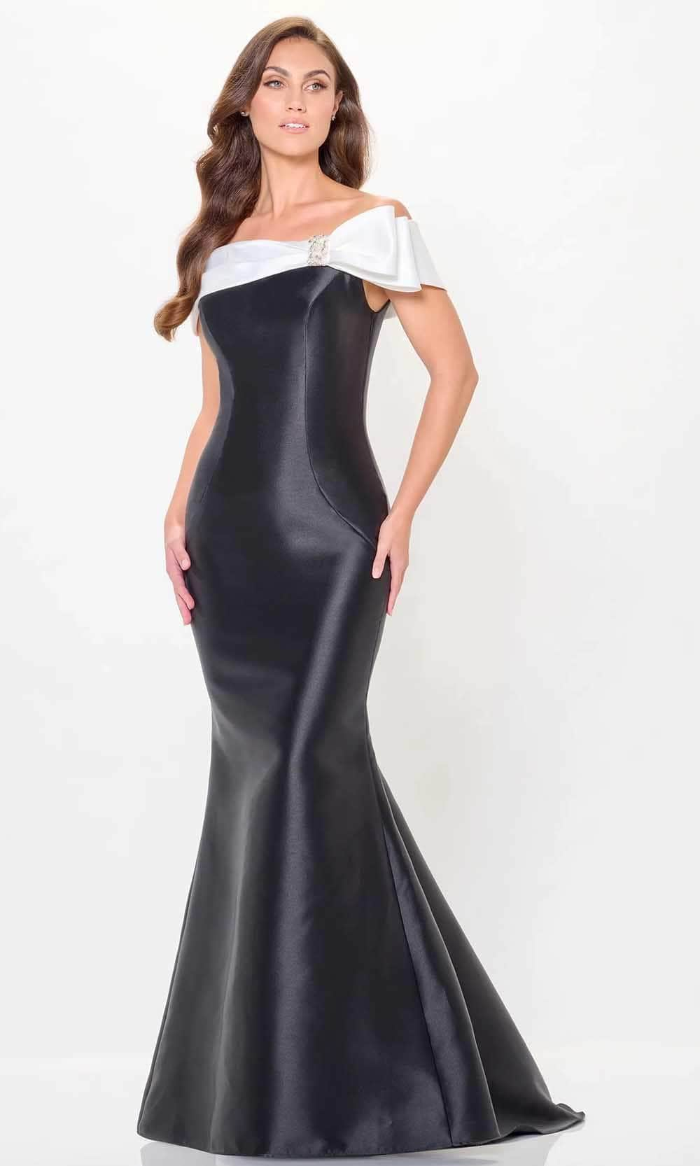 Image of Cameron Blake CB3247 - Bow Off Shoulder Evening Gown