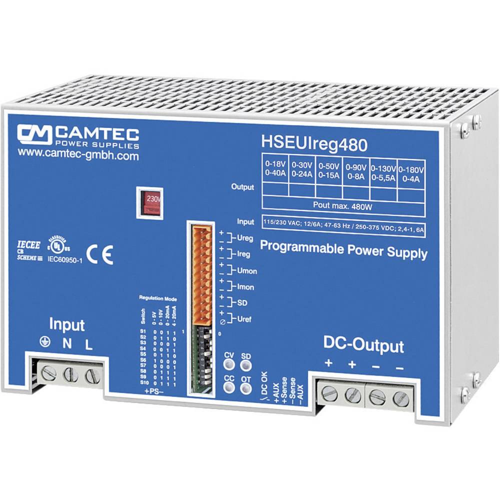 Image of Camtec HSEUIreg0480118T Bench PSU (adjustable voltage) 0 - 18 V DC 0 - 40 A 480 W No of outputs 1 x