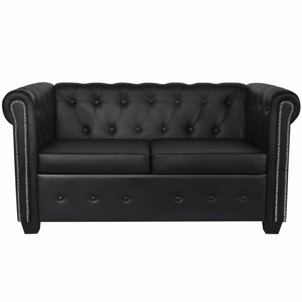 Image of Chesterfield 2-Seater Artificial Leather Black