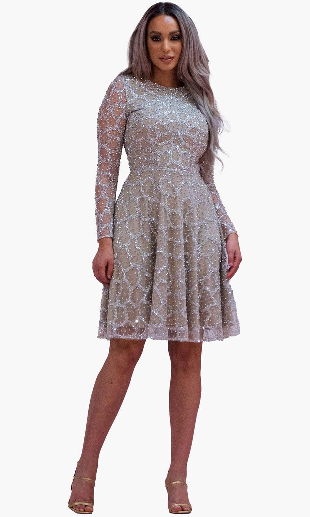 Image of Chic and Holland SD1832 - Jewel Beaded Cocktail Dress