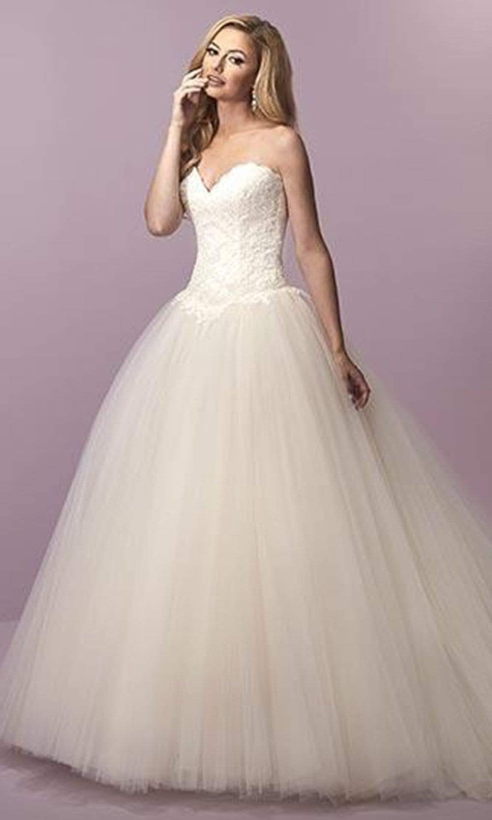 Image of Christina Wu Brides - 18061 Strapless Sweetheart Lace Textured Ballgown