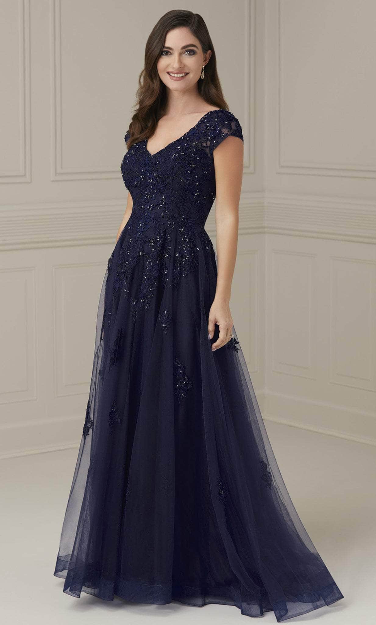 Image of Christina Wu Elegance 17110 - Lace Detail Tulle Evening Dress