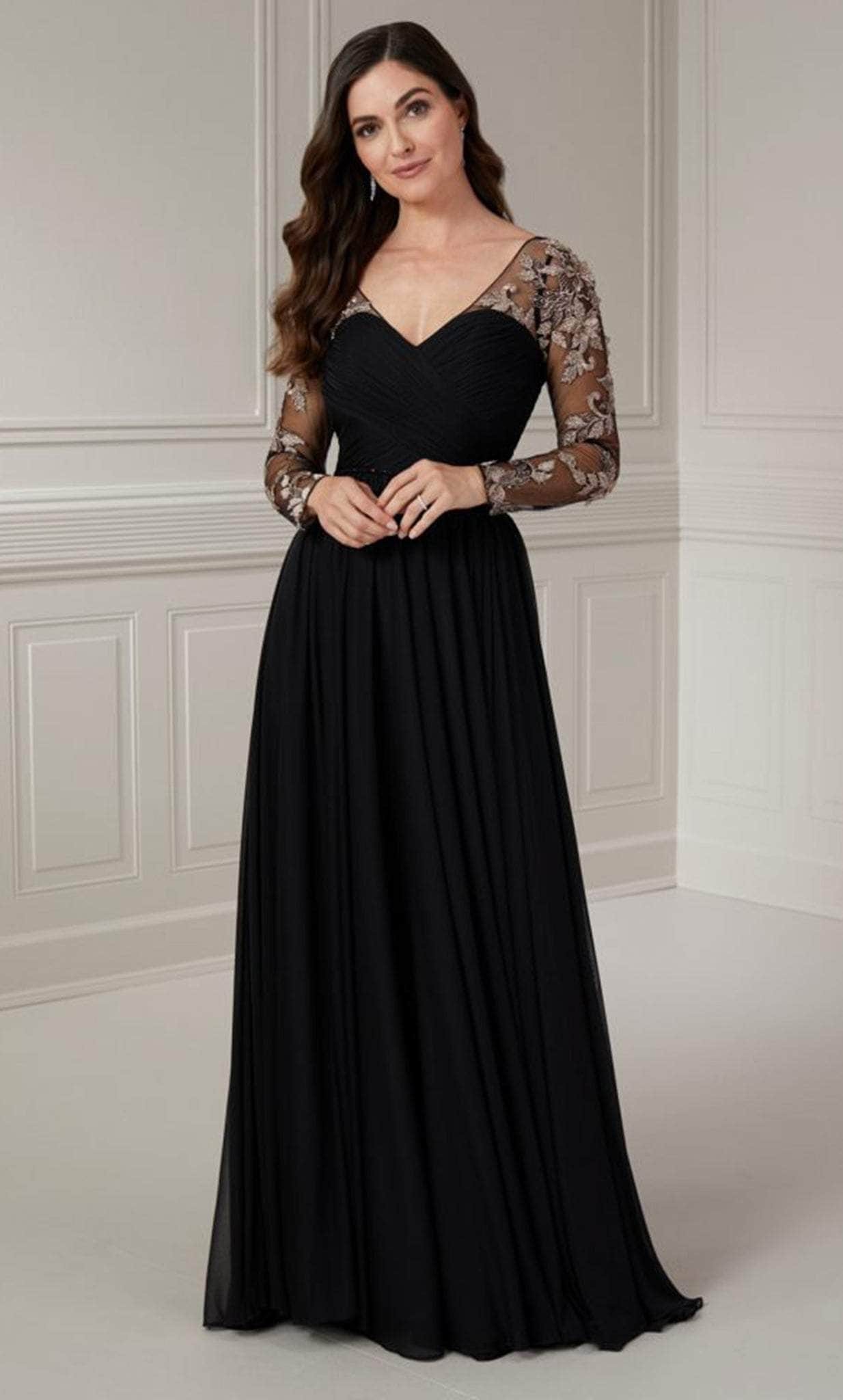 Image of Christina Wu Elegance 17120 - Long Sleeve Applique Evening Dress