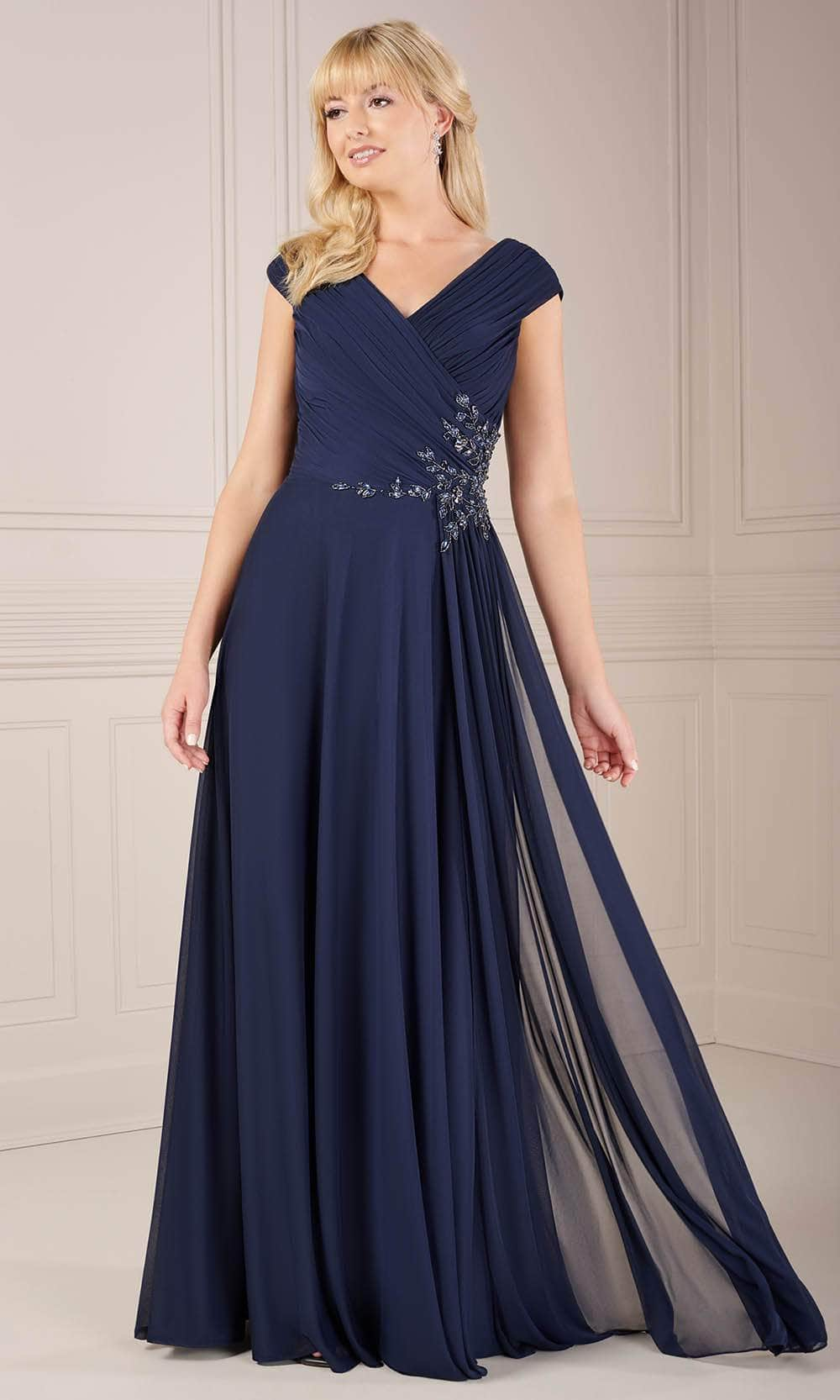 Image of Christina Wu Elegance 17155 - Pleated A-Line Evening Dress