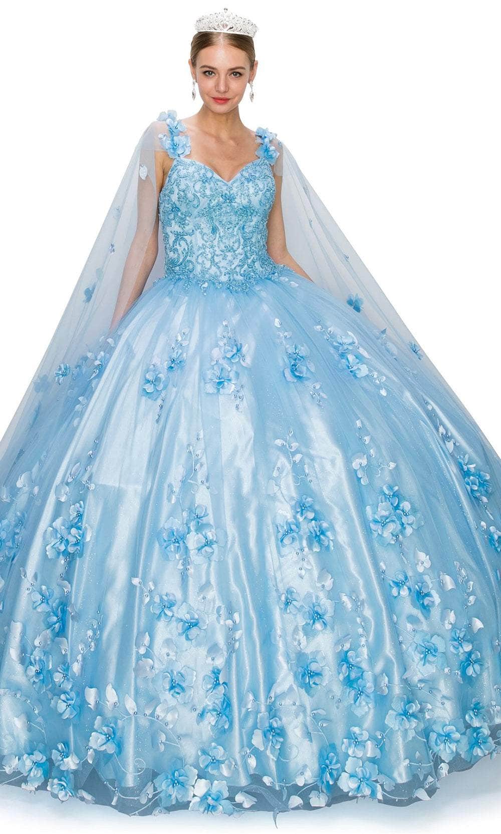 Image of Cinderella Couture 8030J - Sweetheart Floral Appliqued Ballgown